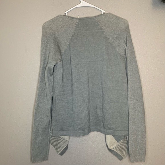 CAbi open draped front sage green cotton cardigan women’s size small - Picture 3 of 7